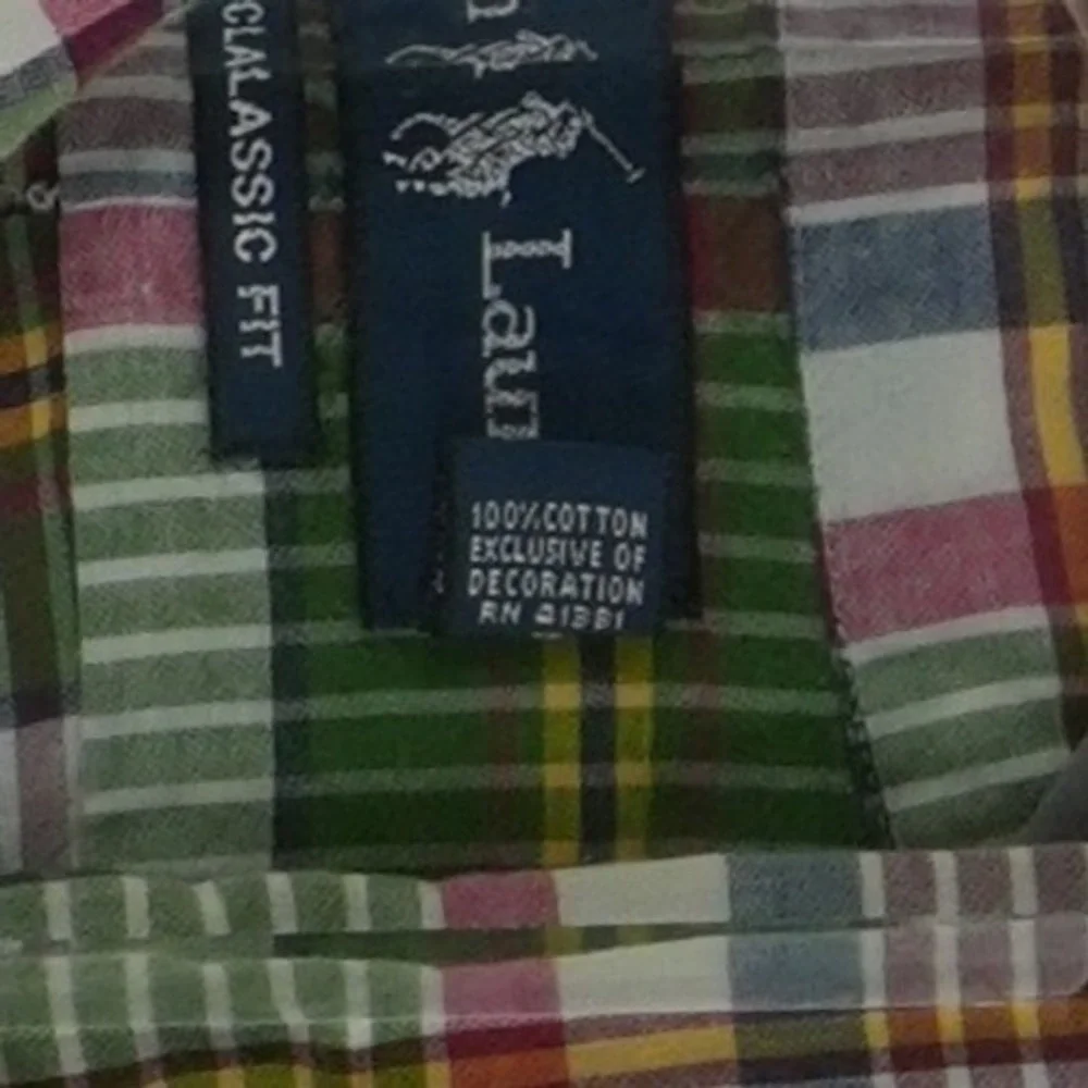 Ralph Lauren Green Plaid Button Down Shirt Men's Size Large Pony 100% Cotton S/S